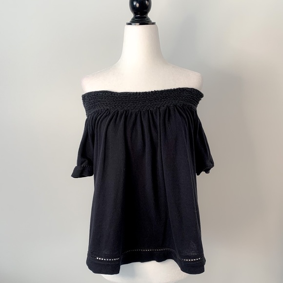 Roxy Hey Tonight Black Off-the-Shoulder Blouse Size Small - Picture 8 of 12